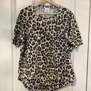 EUC Freeloader leopard short sleeved top. Size small.